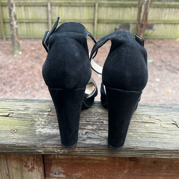 CHINESE LAUNDRY Chunky PLATFORM HEEL Open Toe Shoes Sz 6 1/2 - Picture 6 of 10